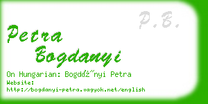 petra bogdanyi business card